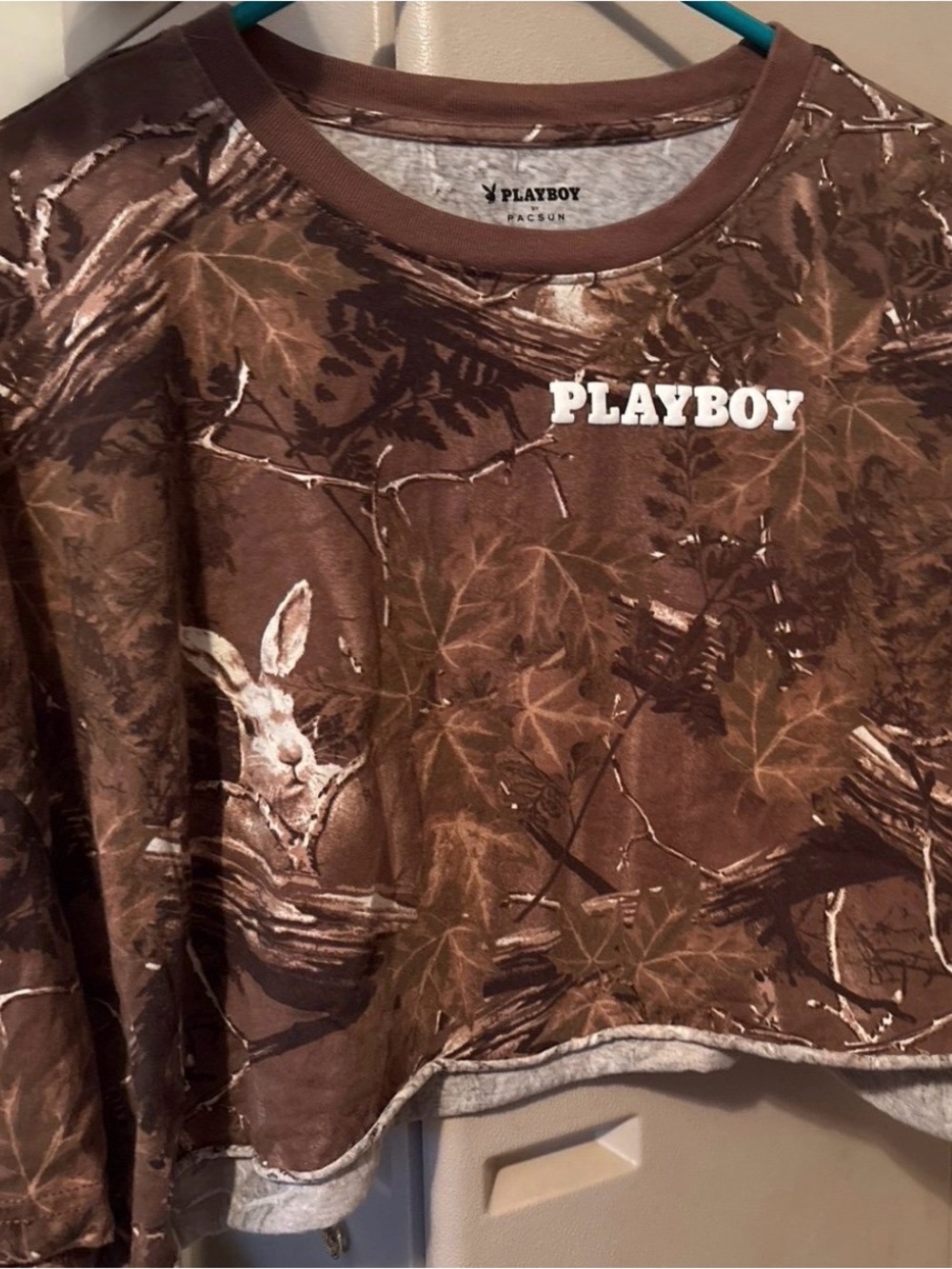 PLAYBOY Brown Camo Pullover with White Logo
